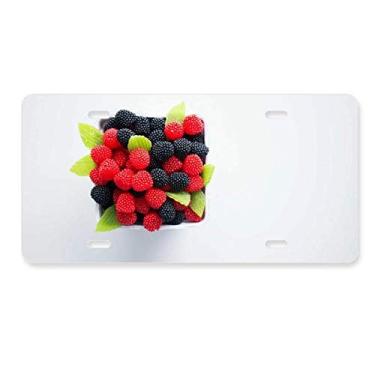 Imagem de DIYthinker Etiqueta de aço inoxidável para decoração de placa de licença com frutas vermelhas temperadas
