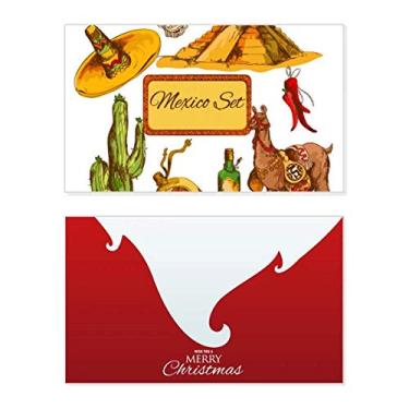 Imagem de Sombrero México Pirâmide Cacto Deserto Mexicano Feriado Feliz Natal Cartão de Parabéns Mensagem de Natal