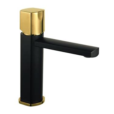 Imagem de Misturador Monocomando para Lavatório Black Matte e Dourado