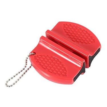 Imagem de Diydeg Faca de cozinha, afiador de facas conveniente que não pula, design de suspensão confortável para cozinha (vermelho)