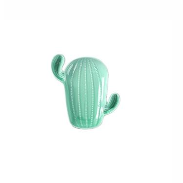 Imagem de GUIPAIHAI Forma de cacto nórdico de cerâmica para assar, forno/micro-ondas, assadeira doméstica em forma de cacto, adereços para selfie, prato de alimentos, prato criativo para servir (cor: prato B)