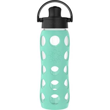 Imagem de Lifefactory Garrafa de água de vidro de 650 ml/capa de silicone, 650 ml, verde marinho