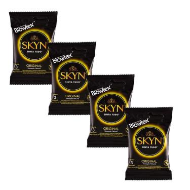 Imagem de Kit 4 Pacotes Preservativo SKYN C/ 3 Unidades Cada
