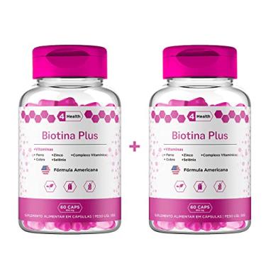 Imagem de Biotina Plus + Vitaminas 60 Cápsulas, Tecnologia Americana, Cabelo, Pele e Unha - 2 Potes - 4 Healh