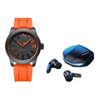 Imagem de Relógio analógico de pulso NAVIFORCE NF9202T e Fones de ouvido GM2 PRO, com 90 dias de garantia de fabricação, Combo T&T ELECTROTECH 029.