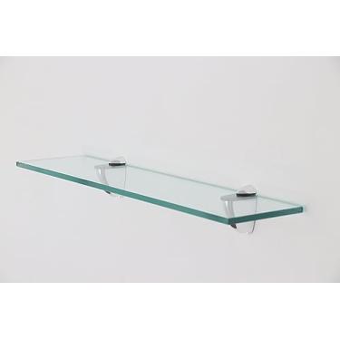 Imagem de Prateleira de Vidro Banheiro Sala Suporte Cromado Luxo