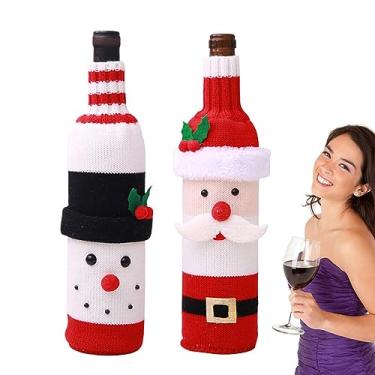 Imagem de Saco porta Natal - Boltricô com design neve Santa,2 pçs saco presente lavável decoração festa jantar em casa para festa natal e reunião família Dalian