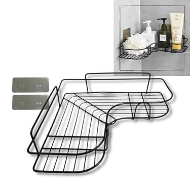 Imagem de Porta Shampoo Sabonete Suporte De Canto Parede Banheiro(PRETO)