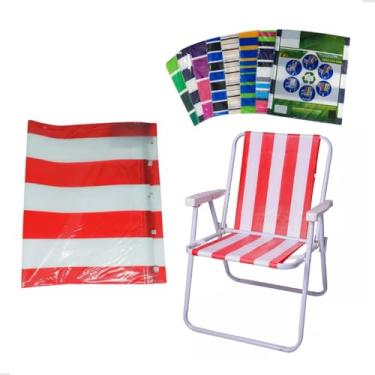 Imagem de Trocar Capa Cadeira Praia Um Refil Renovar Tecido Cores Sol Lona kit Original (Marrom) Exclusivo Zannaki®