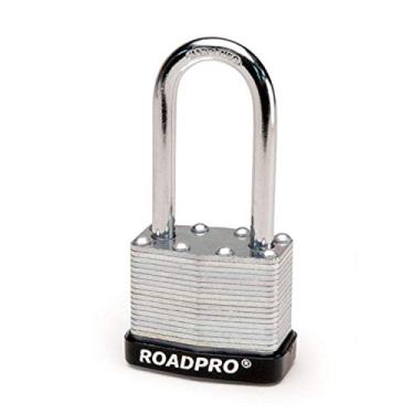 Imagem de RoadPro RPLS-40L Cadeado de aço laminado de 40 mm com protetor de para-choque e manilha de 5 cm