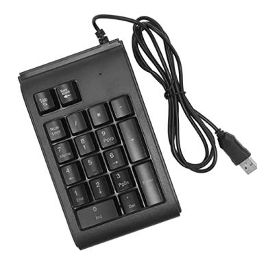 Imagem de Qinlorgo Teclado numérico com fio USB, teclado numérico com fio Plug and Play, portátil, ergonômico, à prova d'água, retroiluminação RGB para notebook, laptop, computador