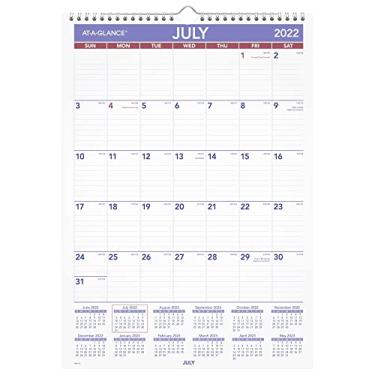 Imagem de AT-A-GLANCE Calendário de parede 2022-2023, acadêmico mensal, 30,5 cm x 43,2 cm, médio, encadernado em arame (PMA228)