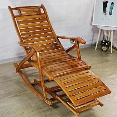 Imagem de Cadeiras reclináveis ​​para pátio Cadeira de balanço de bambu ao ar livre, poltrona de balanço, espreguiçadeira reclinável, cadeira de gravidade zeroCadeiras de espreguiçadeira, suporte 500