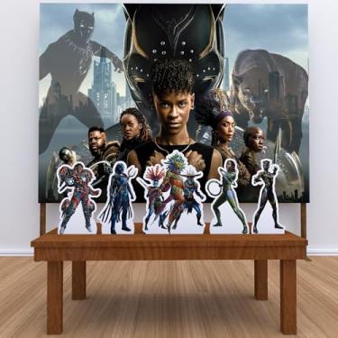 Imagem de Kit Decoração Festa de Aniversário Infantil Painel + Displays Pantera Negra 2 Wakanda Forever