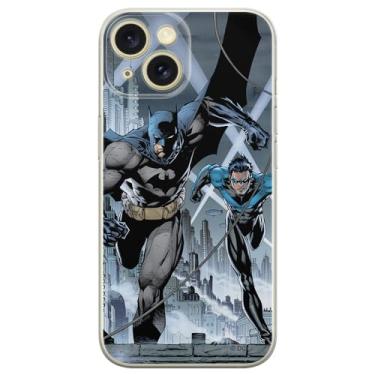 Imagem de ERT GROUP Capa de celular para iPhone 15 original e oficialmente licenciada DC padrão Batman 007 perfeitamente adaptada à forma do celular, capa feita de TPU