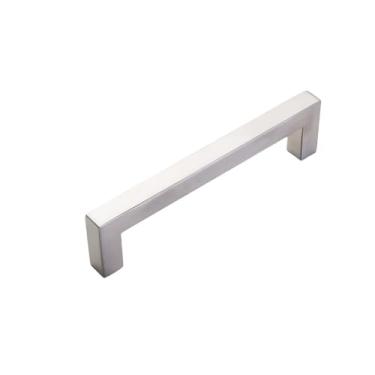 Imagem de Puxador de porta de cozinha quadrado, preto e prateado, maçaneta de porta de armário, aço inoxidável, puxador de cozinha, s192mm, 204mm