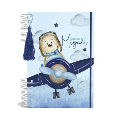 Imagem de Caderneta de Vacina A5 Personalizada Ursinho Aviador Menino