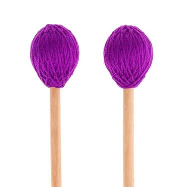 Imagem de 1 par Marimba Percussão Mallets de Teclado Médio Cabeça de Fio Rígido com Cabos de Madeira de Bordo Bastões de Bateria