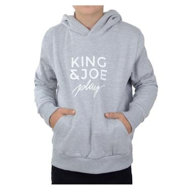 Imagem de Blusa Infantil Masculina King & Joe Moletom Slim Cinza - MO0-Masculino