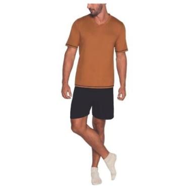 Imagem de Pijama Lupo Masculino Adulto Manga Curta Gola V Algodão-Masculino