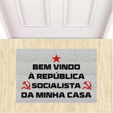 Imagem de Capacho Tapete Bem vindo a republica socialista Decorativo.
