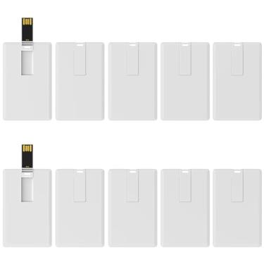 Imagem de ABLAZE Unidade flash USB 32 GB, pacote com 20, cartão de crédito, USB 2.0, pendrive, formato de cartão bancário, unidades USB de crédito, 32 GB, 20 peças (cartão branco)