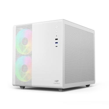 Imagem de Gabinete AQUARIUS Gamer C3Tech MT-G710WH Branco Lateral de vidro temperado USB 2.0, 3.0 e USB-C Conector P2 para Audio e Microfone Comporta até 7 coolers Fan