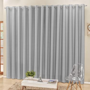 Imagem de Cortina 3m quarto escritório semiblackout trilho comum cinza