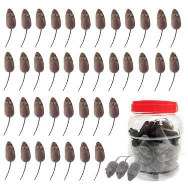 Imagem de Kit 100 Ratinhos com Apito Brinquedo Rato para Gato Petshop (2 potes de 50 ratinhos)