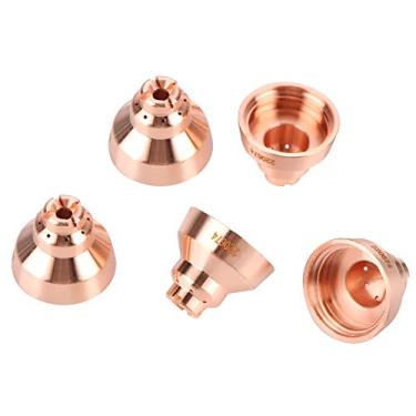 Imagem de 5 peças de tampa de proteção de plasma 220674 feita de cobre para maçarico de corte MAX45 Boa resistência a altas temperaturas
