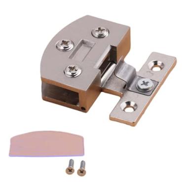 Imagem de Gralara Dobradiça de Porta de Vidro, Braçadeira de Armário Sem Moldura, Liga de Zinco, Decoração de Casa, Dobradiça de Porta de Armário para Móveis, Portas de, Prata, Tamanho real