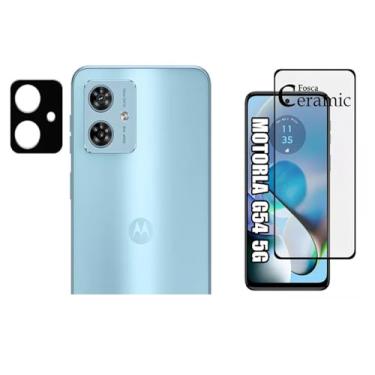 Imagem de Kit Para Motorola Moto G54 - Película Ceramica Fosca 9D + Película Da Camera Lente