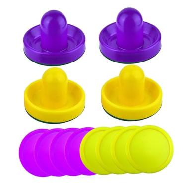 Imagem de Amagogo Pás e discos de air hockey padrão doméstico, ótimos puxadores de gol, acessórios de substituição para mesas de jogo, estilo H