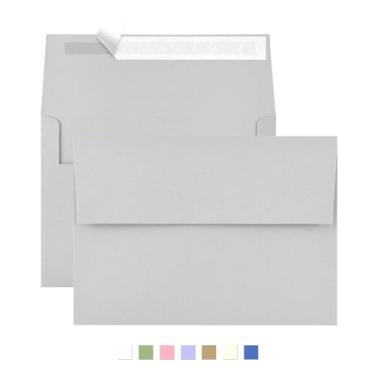 Imagem de Envelopes A4 cinza autoselados - pacote com 50 para impressão para convites, casamentos e chás de bebê