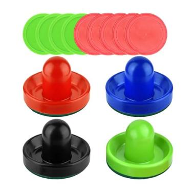 Imagem de Tachiuwa Empurrador deslizante de air hockey de 4 cores e 8 unidades de discos de air hockey de 2 cores