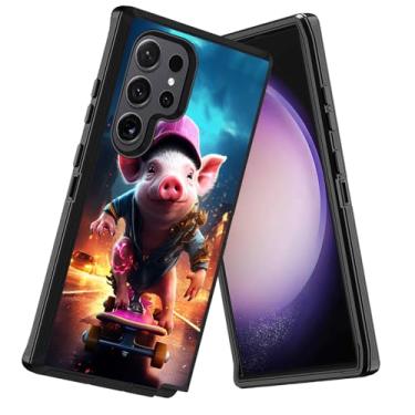 Imagem de DEHJYYIJUY Capa para Samsung Galaxy S24 Ultra, à prova de choque à prova de poeira/queda, 3 camadas, resistente, capa protetora robusta para Samsung Galaxy S24 Ultra 5G (6,8 polegadas, 2024), porco