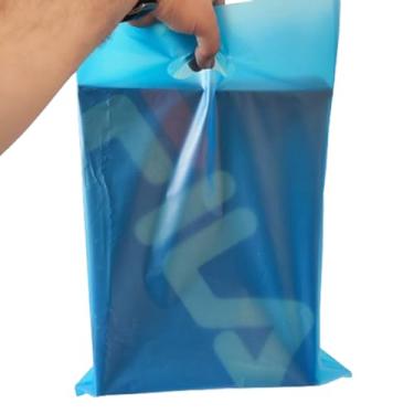 Imagem de 50 SACOLAS PLASTICA BOCA DE PALHAÇO 40x50x0,10 1°LINHA tratadas (AZUL TRANSPARENTE)