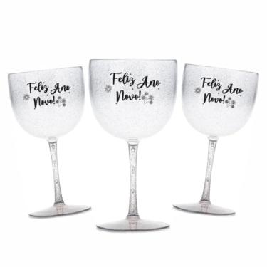 Imagem de Kit 6 Taças Gin Vodka 580ml Acrílica ANO NOVO - Aloha (Cristal Glitter)