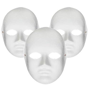 Imagem de Aqearl Máscara DIY sem pintura – Máscara de papel branco para artesanato – Pintável para Halloween, carnaval, cosplay e mais – unissex – todas as idades
