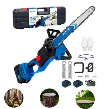 Imagem de Motosserra Elétrica Sem Fio 1200W 3000RPM Motor Brushless Corrente Contínua Sem Escovas Sistema Antivibração e Freio de Segurança 12 Polegadas