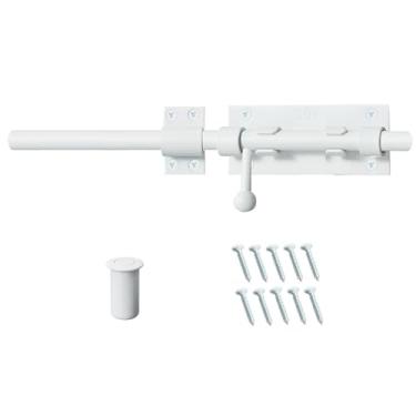 Imagem de Trinco de barril de 30 cm, parafuso de bengala branco para serviço pesado, parafuso deslizante de aço inoxidável 304, ferragens para cerca externa, portões de madeira, porta de celeiro, porta interna