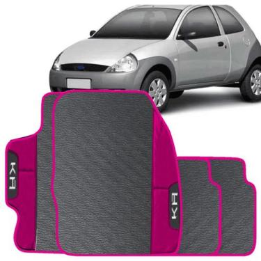 Imagem de Lindo jogo tapete 4 peças carro automotivo  na cor rosa ford ka 1996 a