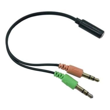 Imagem de Cabo Adaptador P3 Femea 2 P2 Macho Headset Fone Microfone - Mbtech