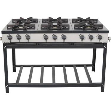 Imagem de Fogão Industrial Venâncio à Gás Bravo 6 Bocas Padrão BR6B - METALURGIC