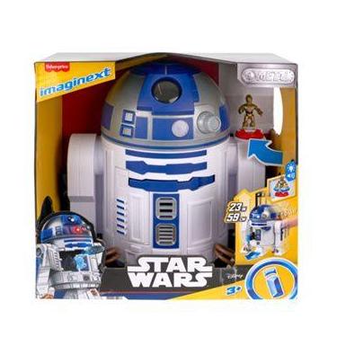 Imagem de Imaginext Star Wars R2-D2 brinquedo com luzes sons e C-3Po Diecast per