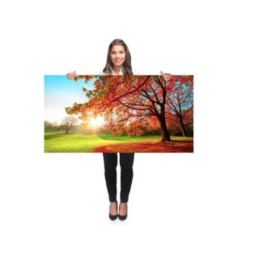 Imagem de Quadro Decorativo Grande Sala 100x50 Arvore vermelha Quadro para Quart