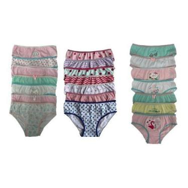 Imagem de Kit 07 calcinha infantil menina 100% algodão super conforto  - Folly, 