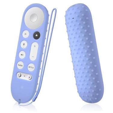 Imagem de AKSHFETH Capa de controle remoto para Google TV Streamer 4K Remote 2024 Google GY3LE capa protetora de silicone com cordão (azul brilhante)