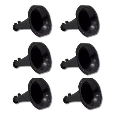 Imagem de Kit 6 Cornetas Plásticas Longa LC14-25 - Preta - Kit de Produtos