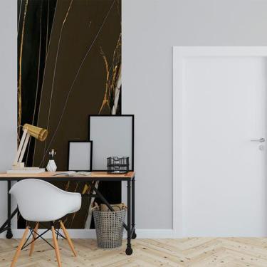 Imagem de Papel de Parede Painel 3D Mármore Cinza Fio Ouro 1M Revestimento Pedra